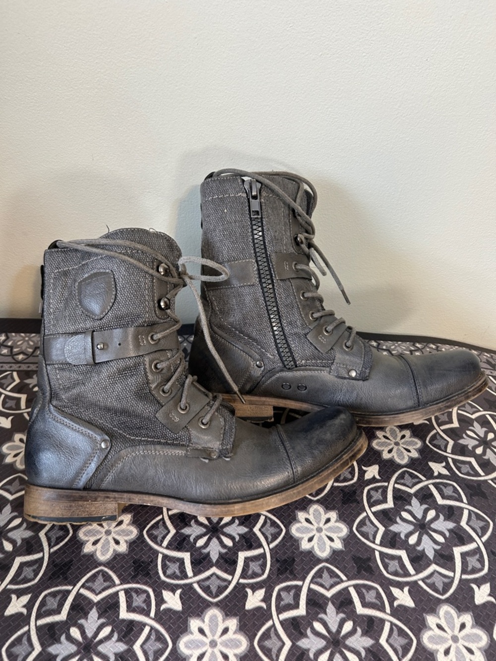 J75 Jump Deploy Men's Charcoal Gray Lace-Up Military Tactical Combat Boots